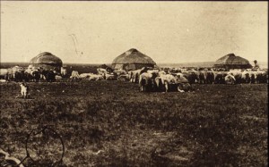 old yurt scene mongolia