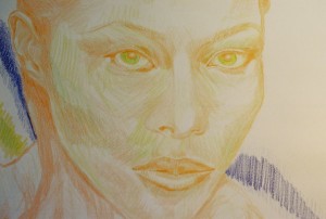 green eyes colored pencil