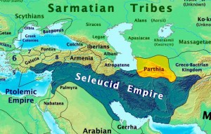 055 Seleucid Empire & Parthian Kingdom 250 BC Map