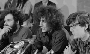 Jerry Rubin, Abbie Hoffman and Rennie Davis  three of the men held in Chicago, US, after 1968 anti-