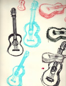 guitar drawings 2001